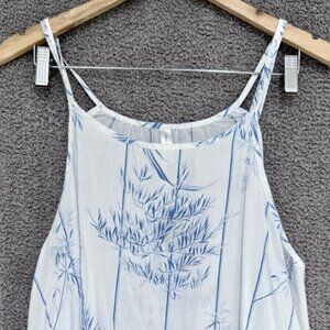GAP cotton/modal sleep/lounge tank in white and blue bamboo print